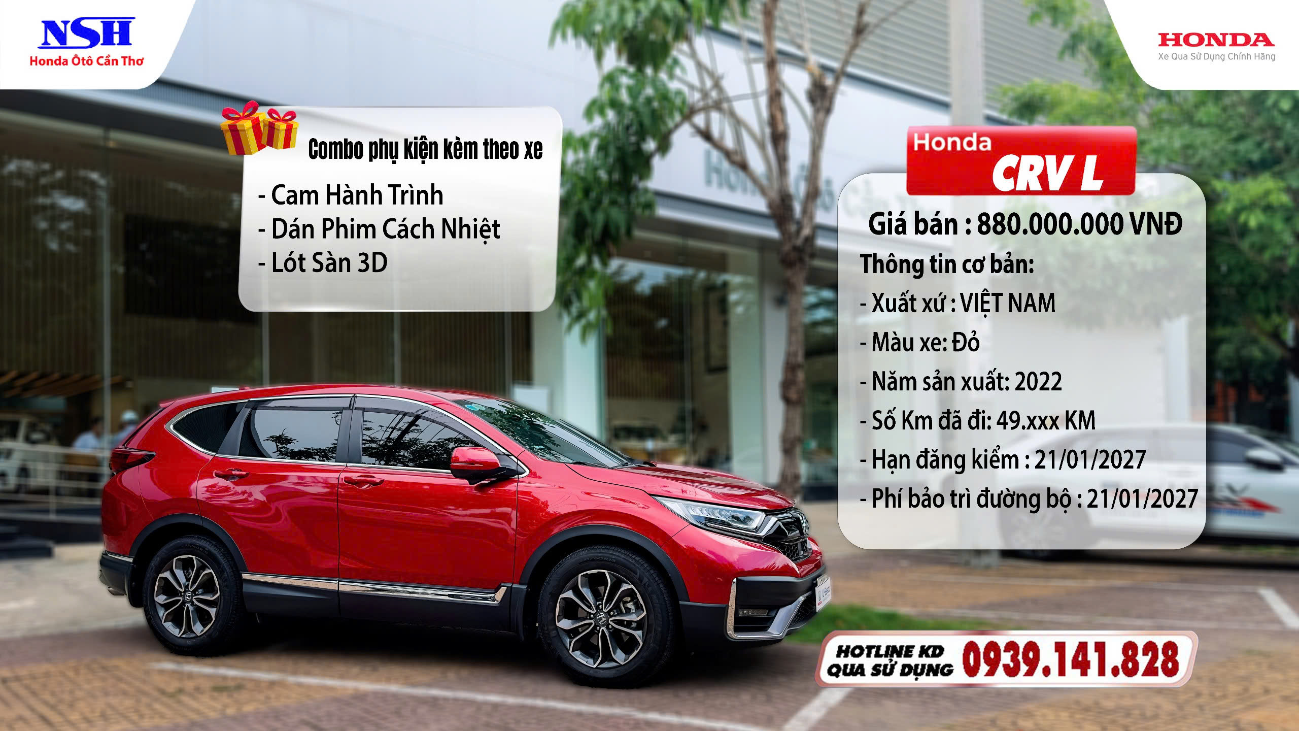 Honda CR-V L màu đỏ năm sản xuất 2022