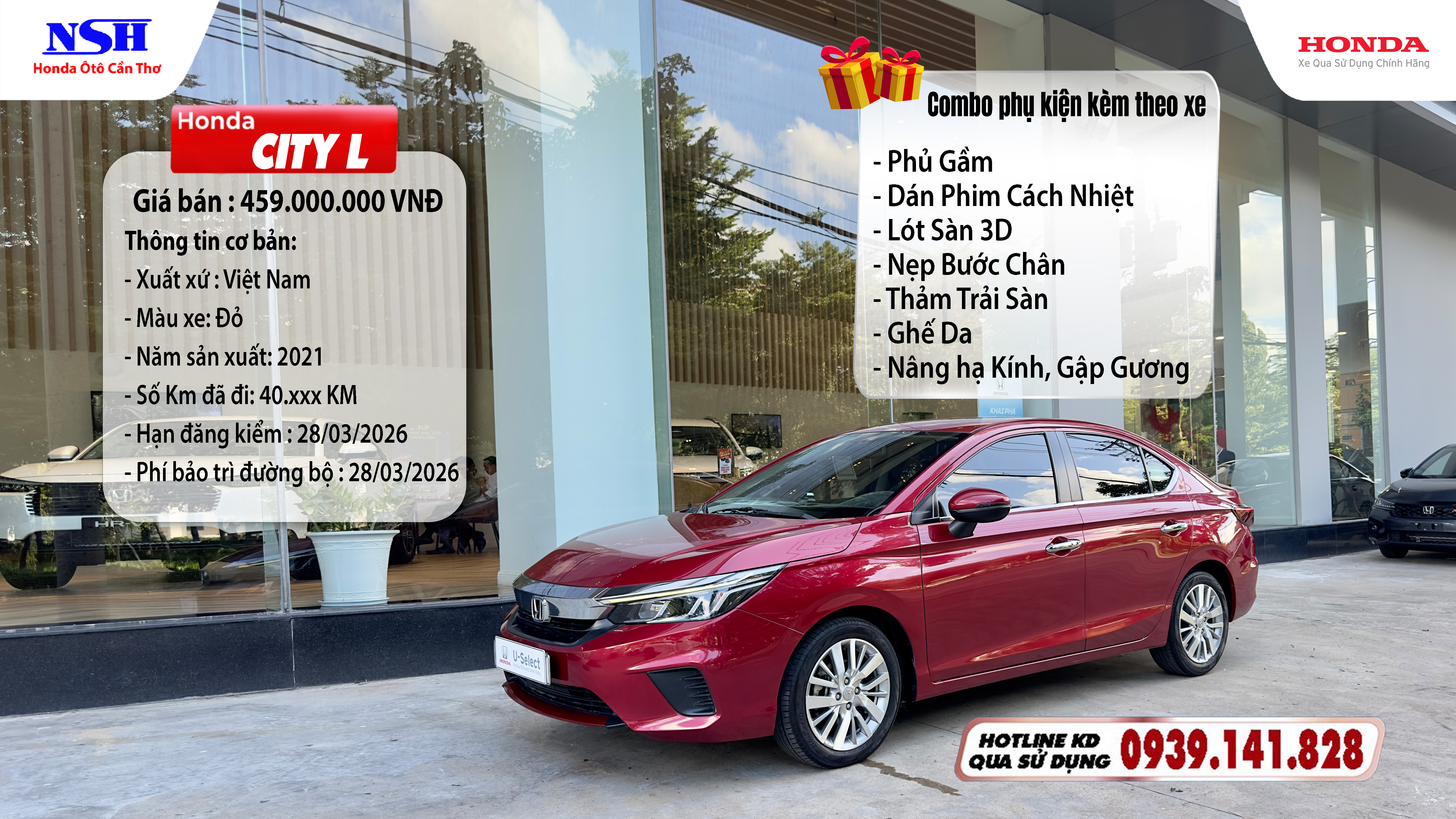 HONDA CITY L MÀU ĐỎ NĂM SẢN XUẤT 2021