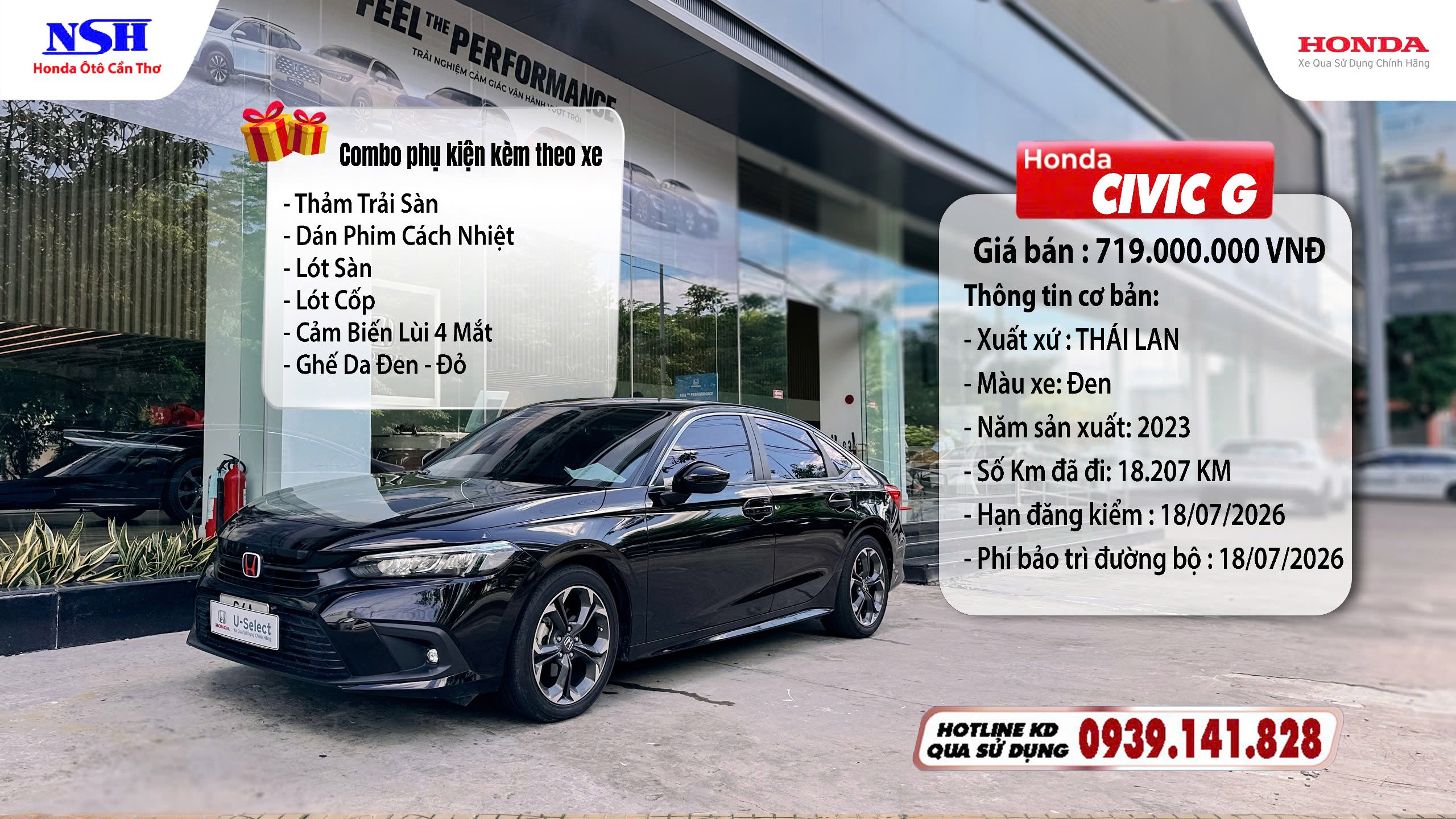Honda Civic G màu đen năm sản xuất 2023 (Đã Bán)