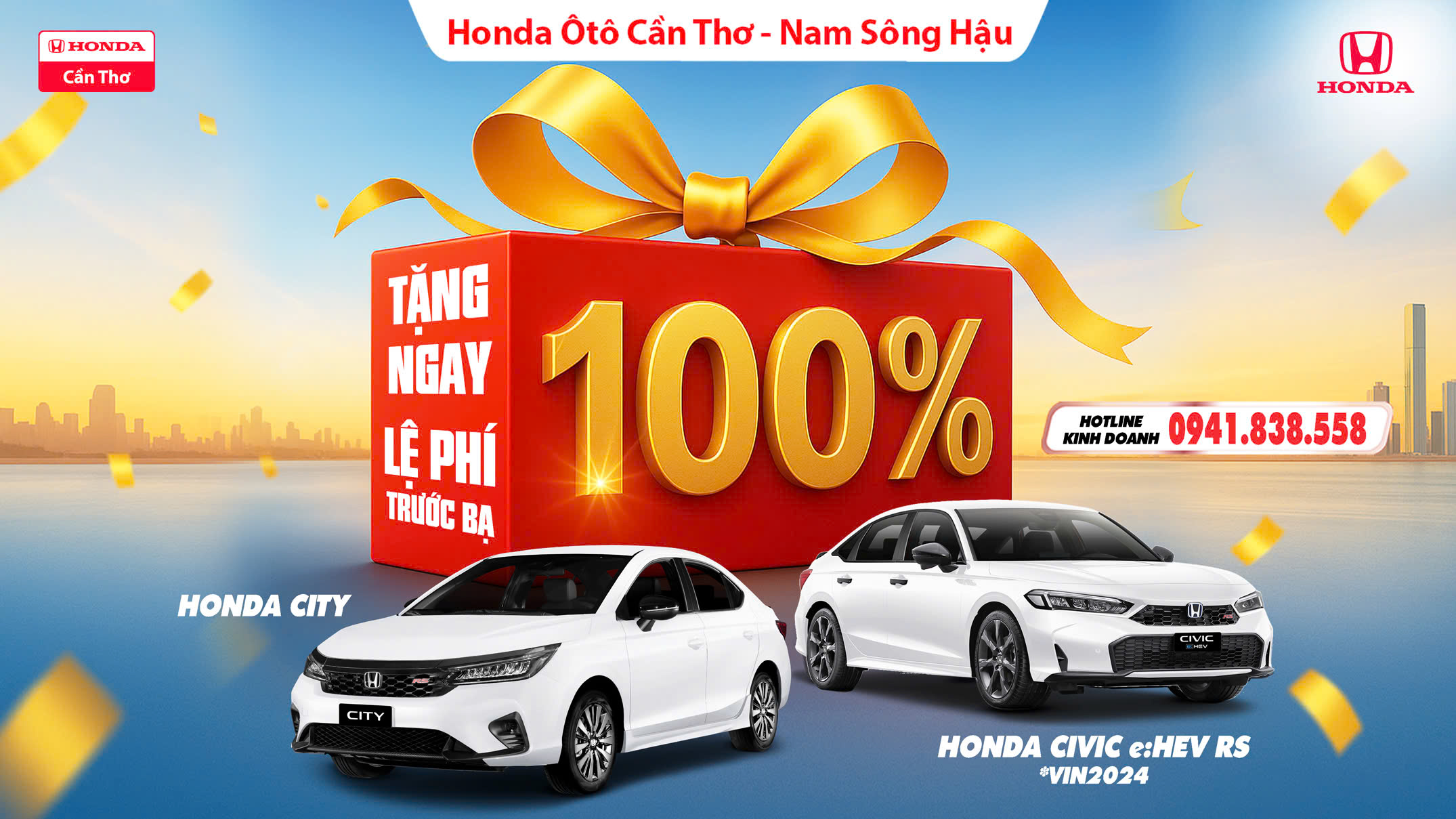 CHỐT NGAY HONDA CITY & HONDA CIVIC RS e:HEV – ƯU ĐÃI VÀNG THÁNG 8