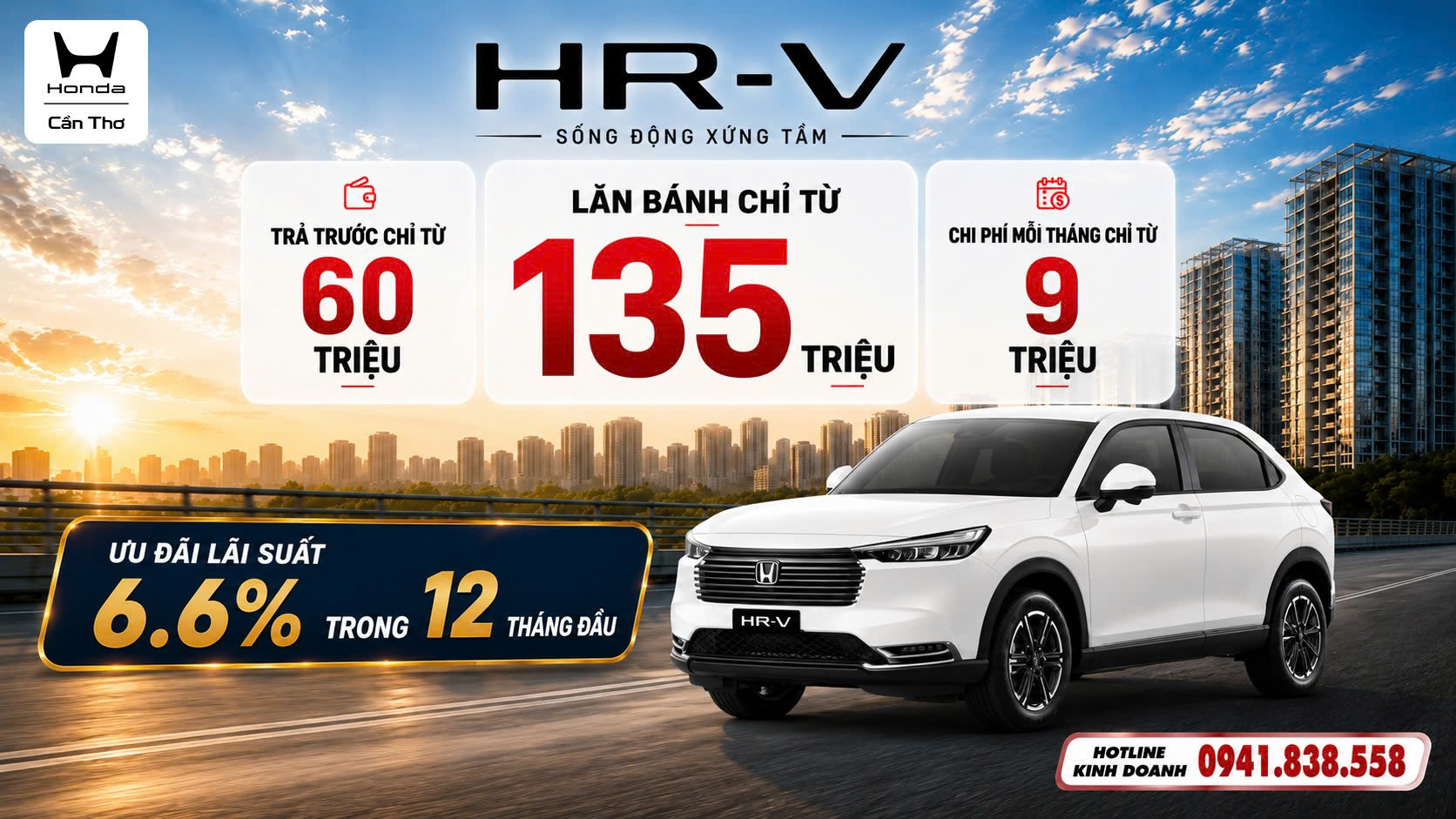 HONDA HR-V: ĐẲNG CẤP SUV ĐÔ THỊ – TRẢ TRƯỚC CHỈ TỪ 60 TRIỆU ĐỒNG!